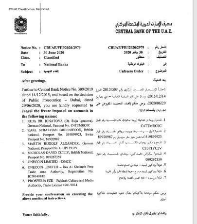 onecoin dubai greenwood kontenfrei 300620 levy det241121